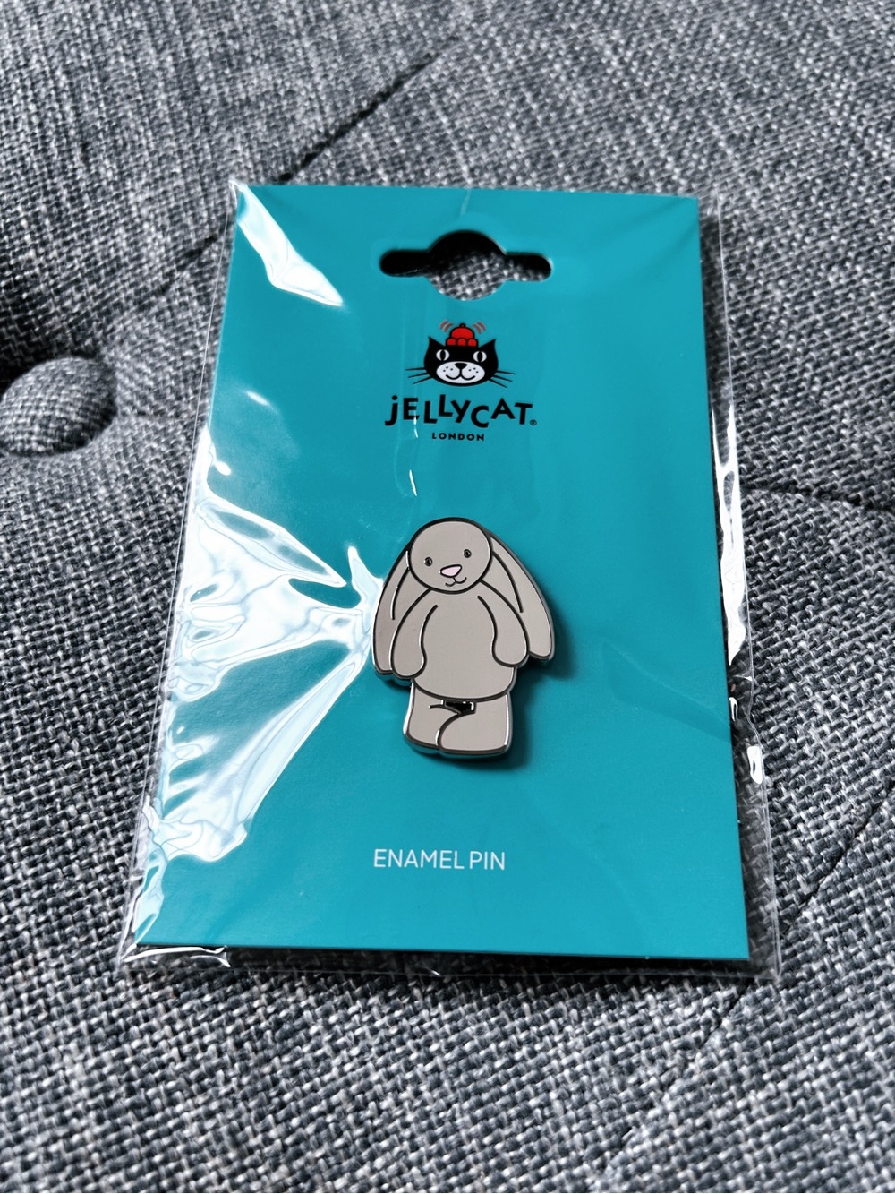 Authentic Jellycat Cream Bunny Enamel Pin - Brand new on original card